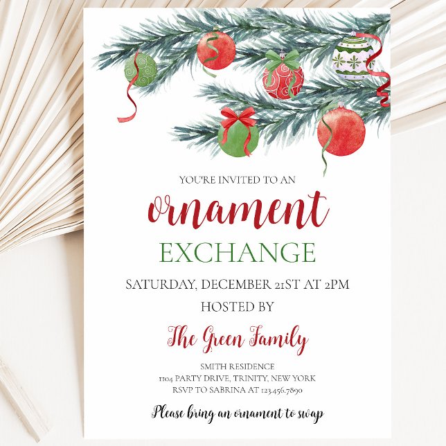 Ornament Exchange Holiday Party Invitation (Creator Uploaded)
