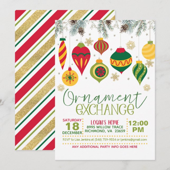 Ornament Exchange Invitation (Front/Back)