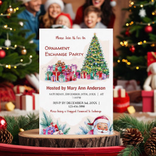 Ornament Exchange Party Invitation Card. Holiday