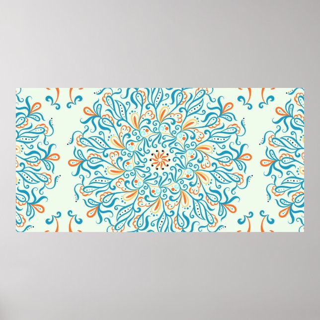 Ornament for ceramic tile. Abstract pattern.  Poster (Front)