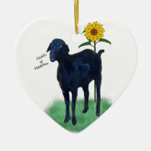 Ornament: Front & Back 2 Different Painted Goats!