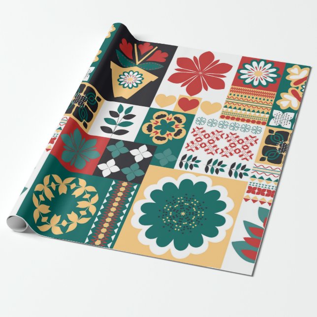 Ornament, geometric arrangement of elements, the c wrapping paper (Unrolled)