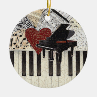 Ornament - Grand Piano with Heart, music, musical