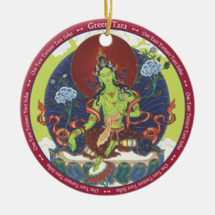 ORNAMENT Green Tara and close up of her face