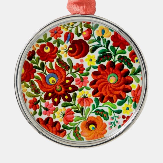 ornament, hungarian, embroidery, kalocsai metal ornament (Front)
