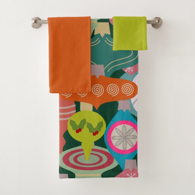 Ornament Jumble Bath Towel Set (Insitu)