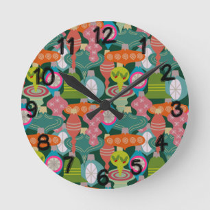 Ornament Jumble Round Clock