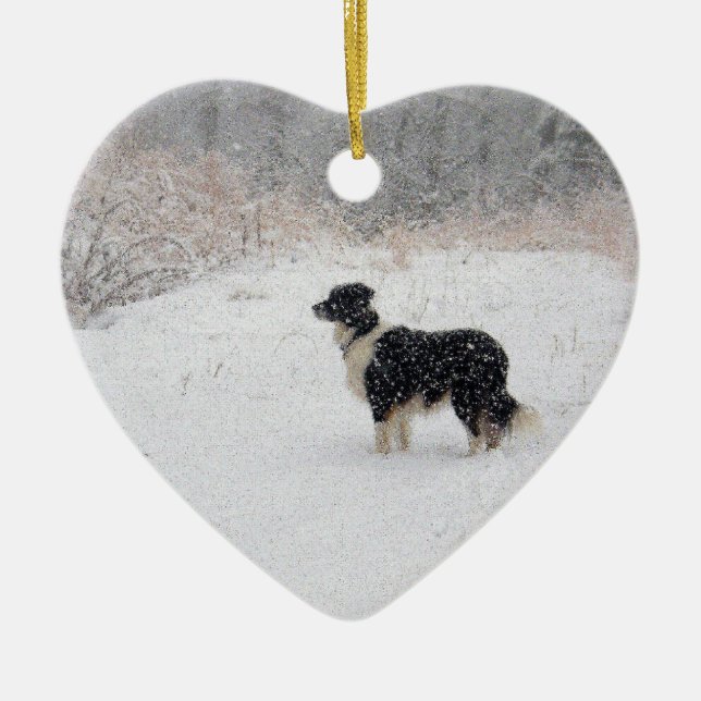 ornament - Let it Snow! Border Collie (Front)