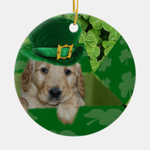 ORNAMENT - LITTLE  IRISH PUPPY - GOLDEN RETRIEVER