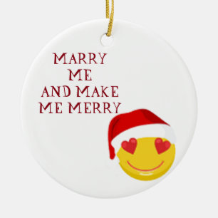 ORNAMENT ***MARRY ME*** WITH WINKING SANTA