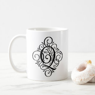 Ornament Monogram Swash Personalized Coffee Mug