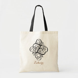 Ornament Monogram Swash Personalized Initial "Z" Tote Bag