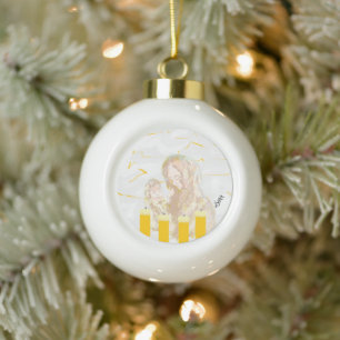 Ornament : Mother Of The Lord with Baby Jesus .