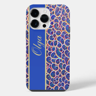 Ornament Muster blau orange iPhone 14 Pro Max Case