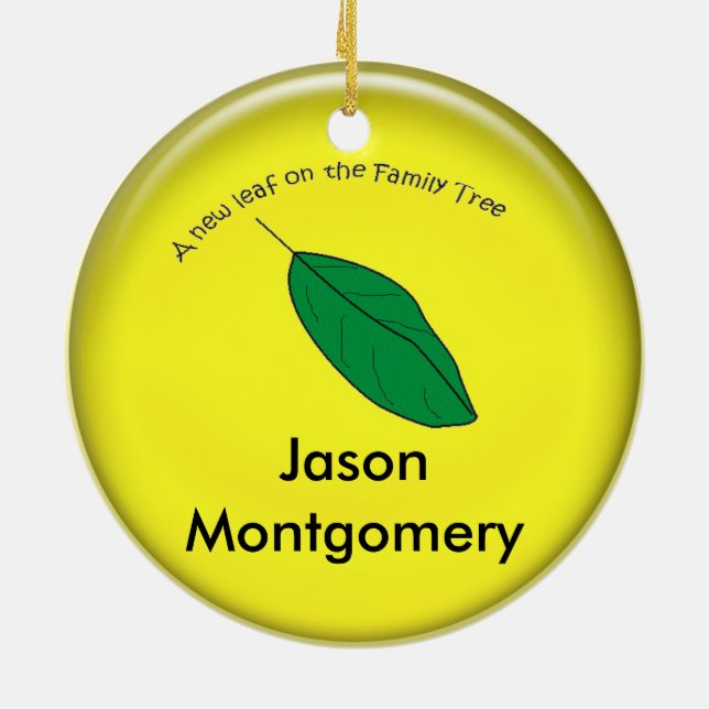 Ornament - New Leaf on Family Tree. (Back)