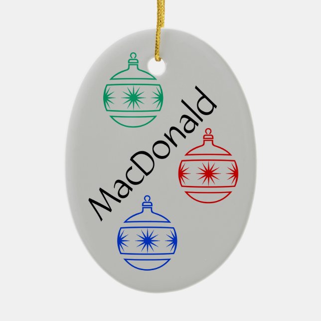 Ornament - Oval -  Christmas Decorations (Front)