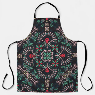 ornament paisley,skulls and bones Bandana Print,fa Apron