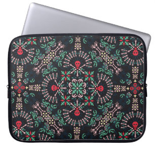 ornament paisley,skulls and bones Bandana Print,fa Laptop Sleeve