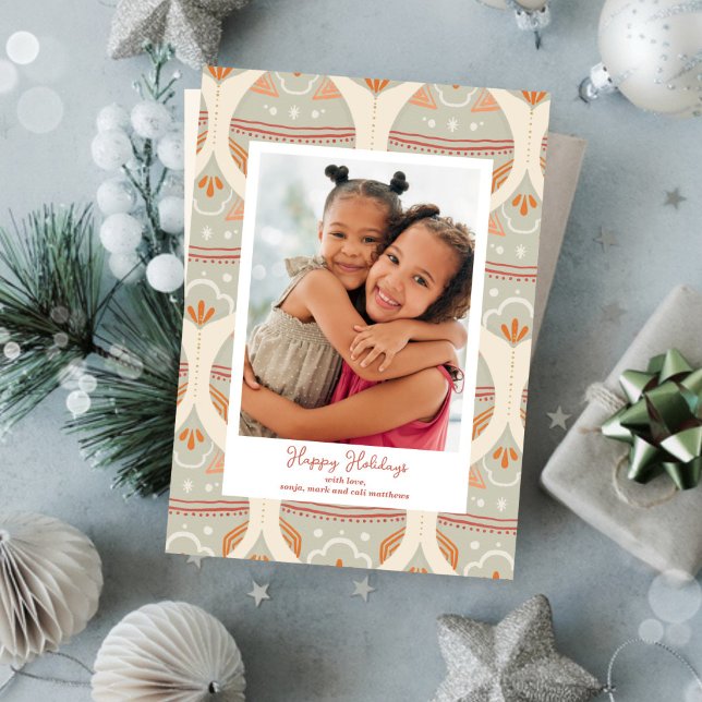 Ornament Pattern Photo Holiday Card (Creator Uploaded)