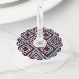 Ornament Pattern Wine Glass Tag