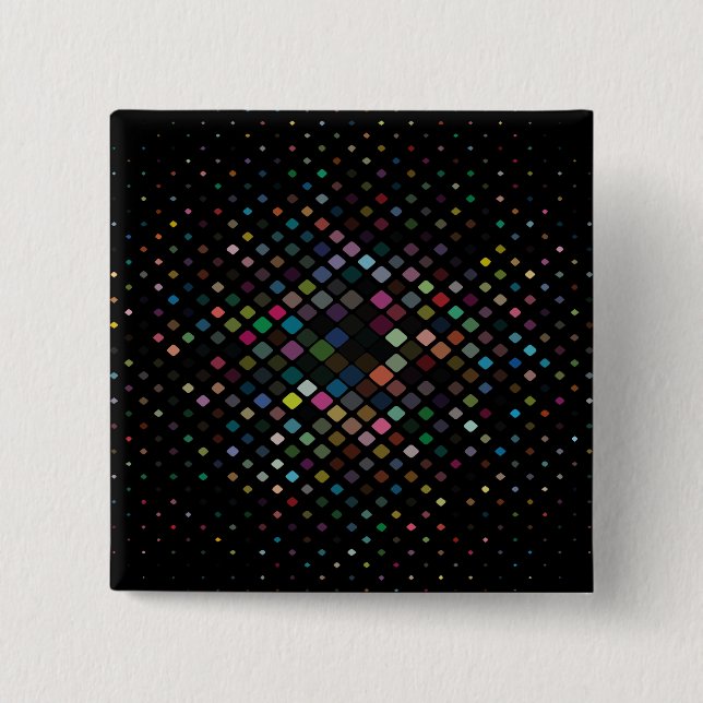 Ornament Pattern With Little Squares 2 Inch Square Button (Front)