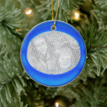 Ornament - Personalize Blue ball<br><div class="desc">Personalize the front of this Blue ball ornament by inserting your own photograph. Personalize the back by adding your own text (or remove the place holder text).</div>