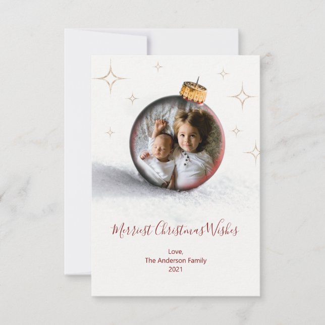 Ornament Photo Christmas Card (Front)