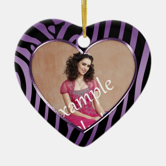 Ornament Purple Black Zebra Sweet 16 (Front)