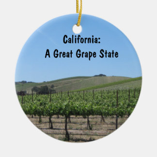 Ornament: Scenic Paso Robles Vineyard Ceramic Ornament