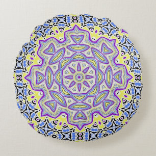 Ornament snowflake round pillow