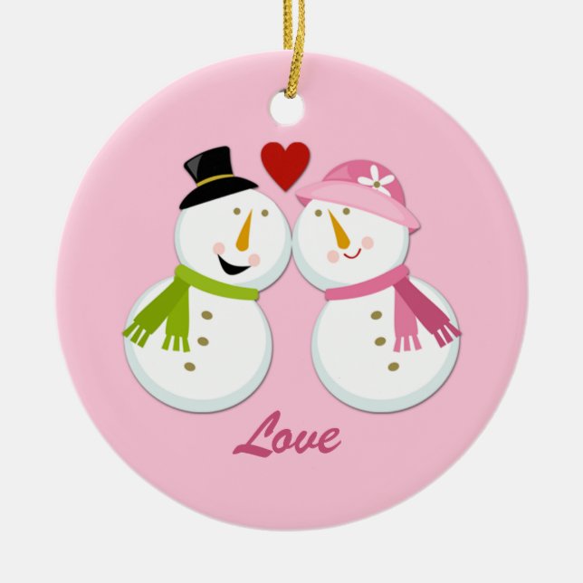 Ornament Snowman Snowlady 1st Christmas (Front)