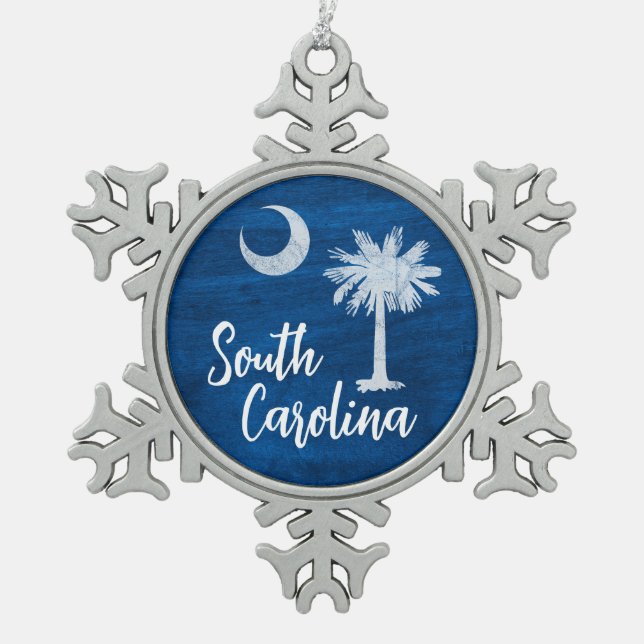Ornament - South Carolina Flag with Palmetto Tree  (Front)