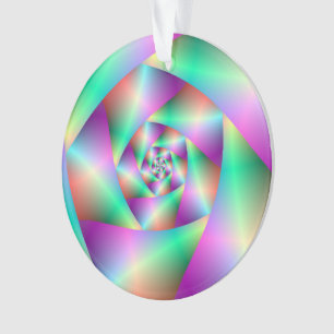 Ornament  Spiral in Turquoise and Pink
