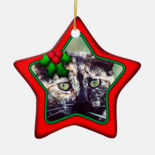 Ornament, Star, Double Sided Photo Ceramic Ornament