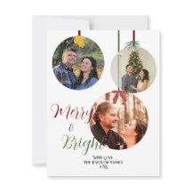 Ornament Style Holiday Christmas Card Six Pictures