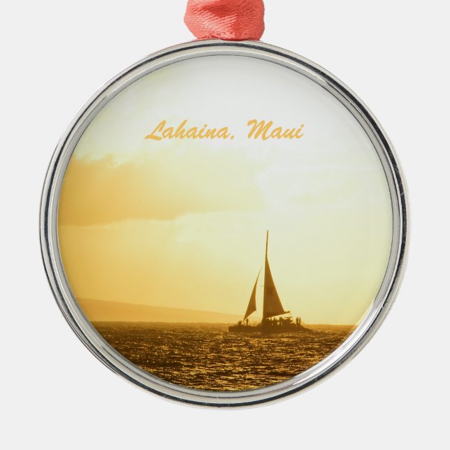 Ornament: Sunset Memories (Premium Round) Metal Ornament (Front)