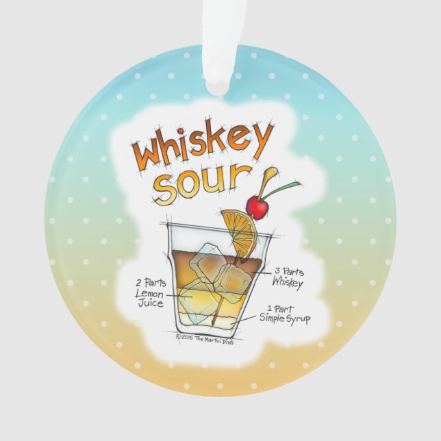 ORNAMENT - WHISKEY SOUR RECIPE COCKTAIL ART (Front)