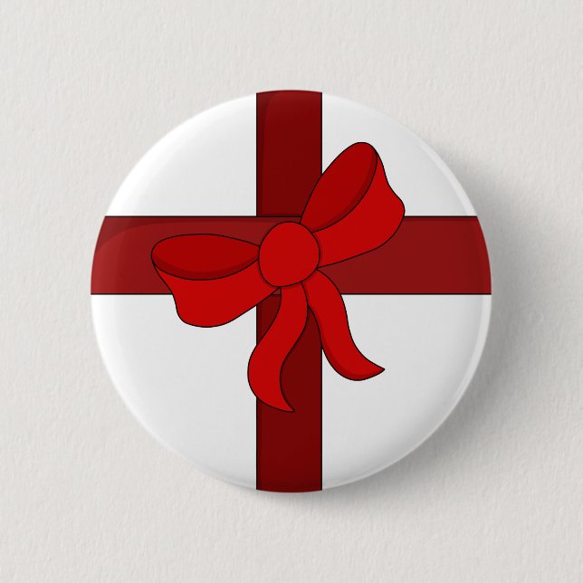 Ornament With a Red Bow 2 Inch Round Button (Front)