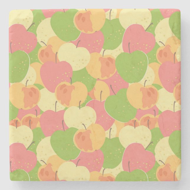 Ornament With Apples Stone Coaster (Front)