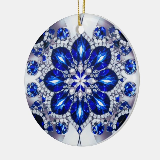 Ornament with Blue White Colours Design (Left)