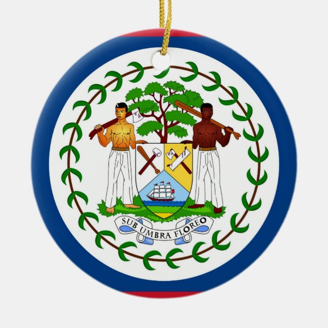 Ornament with flag of Belize (Front)