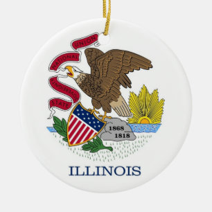 Ornament with flag of Illinois