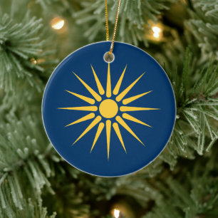 Ornament with flag of Macedonia, Greece