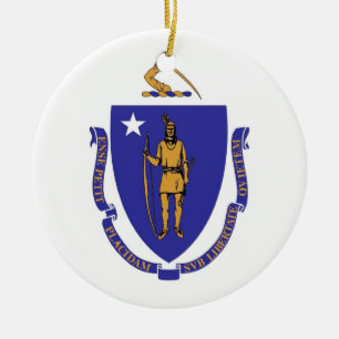 Ornament with flag of Massachusetts