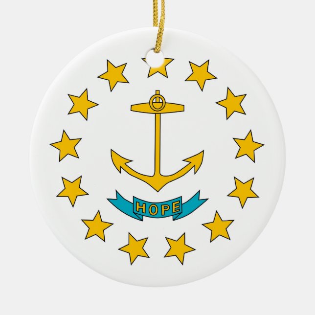 Ornament with flag of Rhode Island (Front)