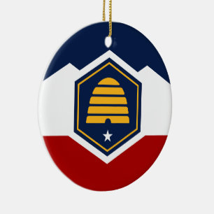 Ornament with flag of Utah, USA