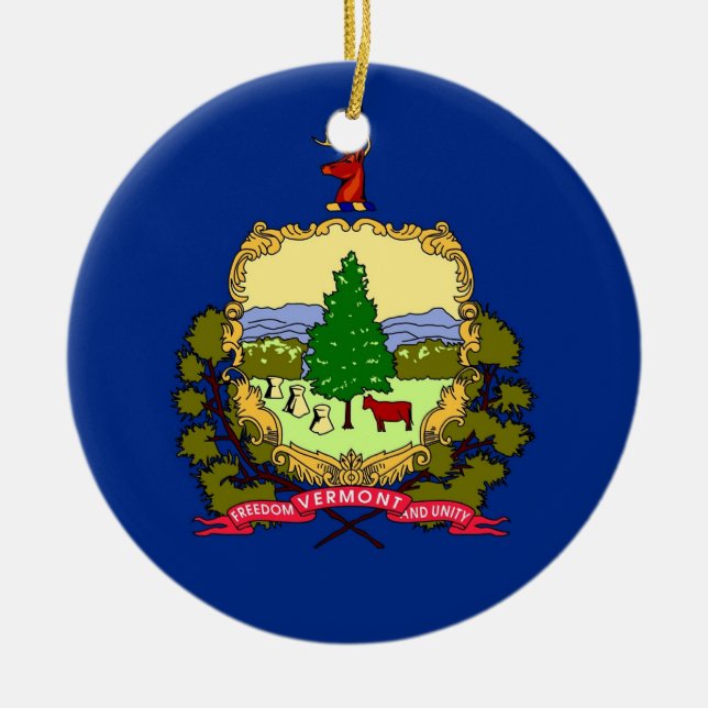 Ornament with flag of Vermont (Front)