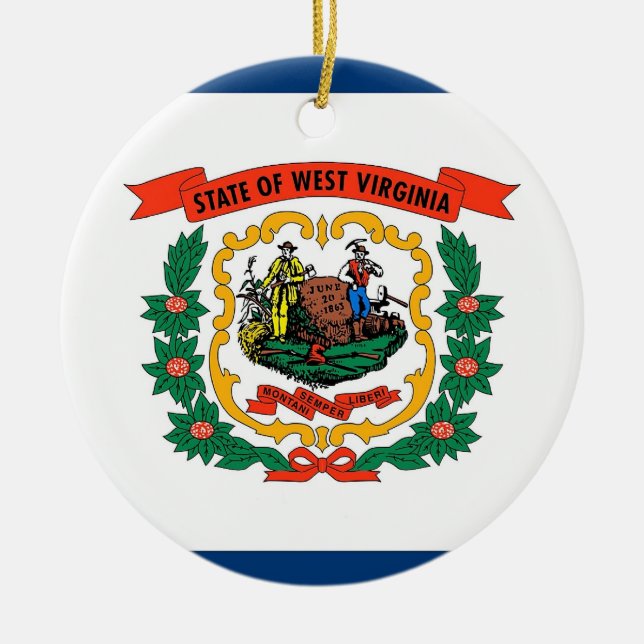 Ornament with flag of West Virginia (Front)