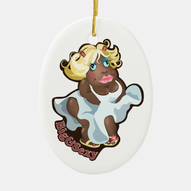 Ornament with funny hippo character. (Front)