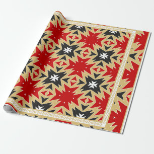 Ornament With Geometric Colorful Pattern, Silk Ne Wrapping Paper